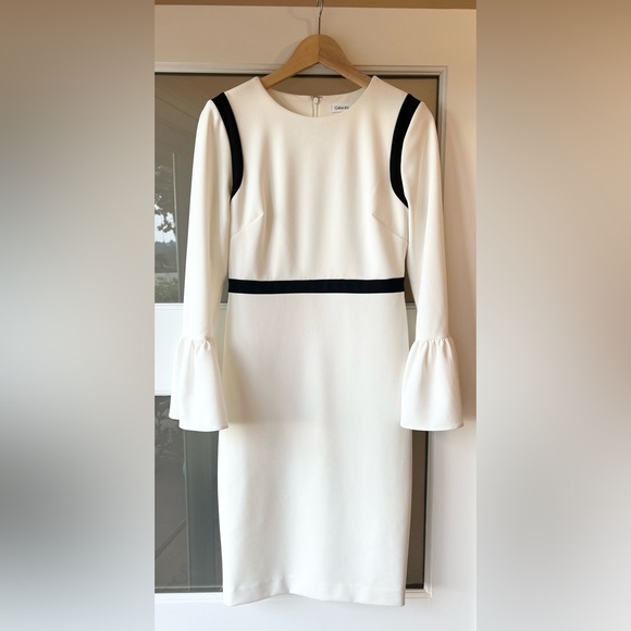 Calvin Klein Dresses & Skirts - Gorgeous white long sleeve dress